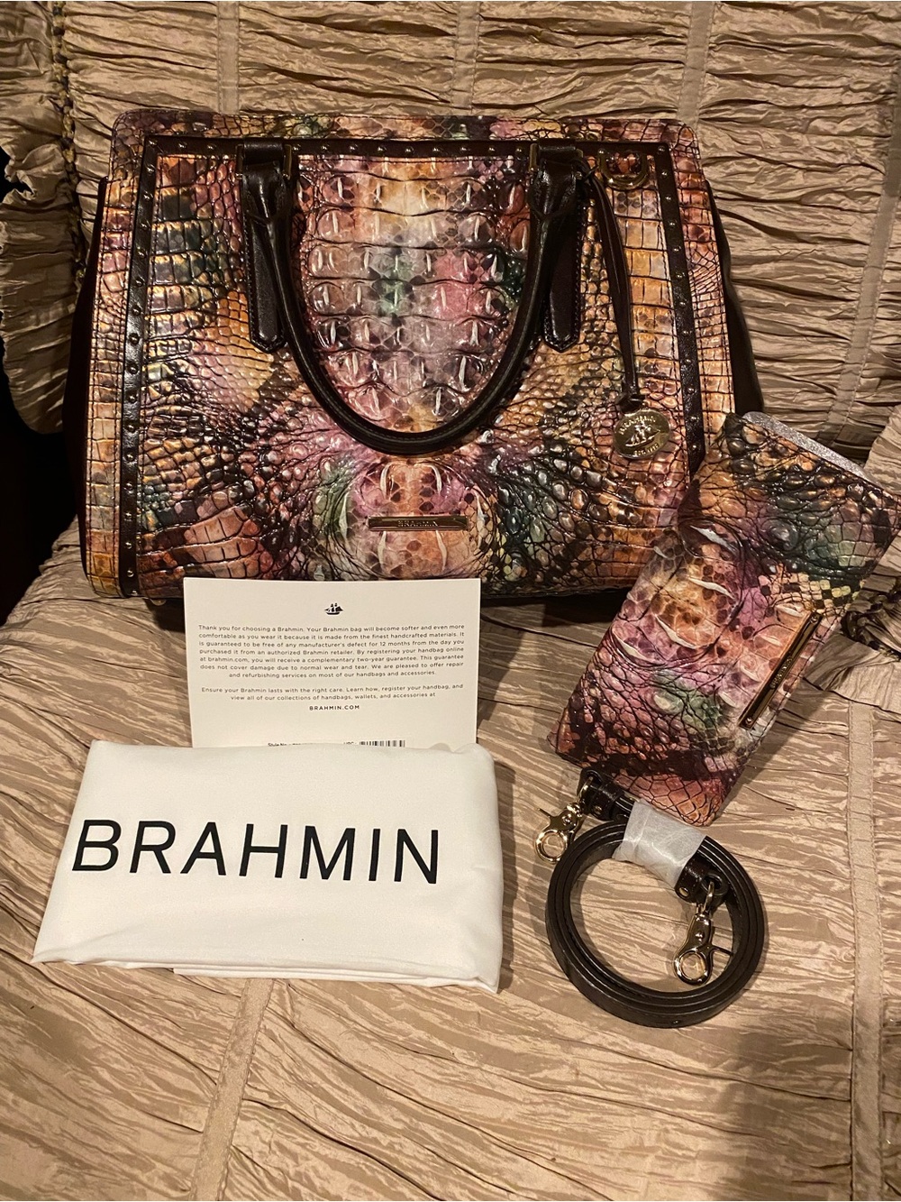 🔥BRAHMIN SET🔥Small Finley and Ady Wallet in Rattlesnake Pinion - NWT